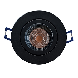 Carcasa empotrable DECOCLIC 68MM / GU10 + GU5.3 redondo, rígido, negro mate