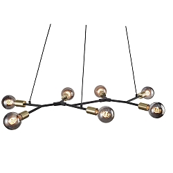 Luminaria colgante JOSEFINE de 7 llamas E27 IP20, negro, negro mate 