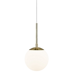 Luminaria colgante GRANT 15 E14 IP20, brillante, lat�n, blanco opalino, blanco 