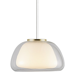 Luminaria colgante JELLY E27 IP20, brillante, claro, lat�n, blanco opalino, blanco 
