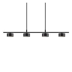 Luminaria colgante CLYDE de 4 llamas IP20, negro, negro mate regulable