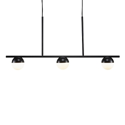 Luminaria colgante CONTINA de 3 llamas G9 IP20, blanco opalino, negro, negro brillante 
