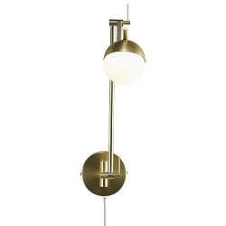 Luminaria de pared CONTINA G9 IP20, brillante, lat�n, blanco opalino, blanco 