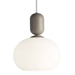 Luminaria colgante NOTTI E27 IP20, gris, mate, blanco 