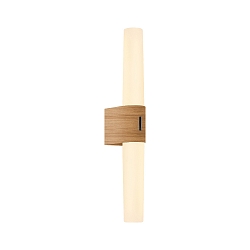 wall luminaire HELVA DOUBLE BASIC IP44, wood, mat 