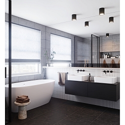Luminaria de ba�o LANDON LONG IP44, negro regulable