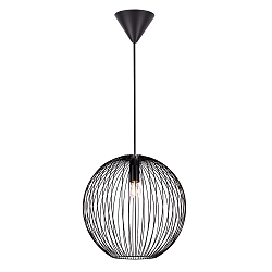 Luminaria colgante BERONI 35 redondo E27 IP20, negro regulable