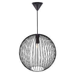 Luminaria colgante BERONI 45 redondo E27 IP20, negro regulable