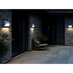 Luminaria de pared para exteriores PONTIO 27 GU10 IP54, blanco 