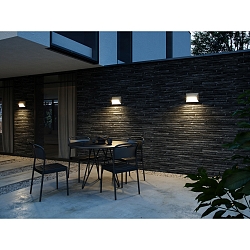 Luminaria de pared para exteriores PONTIO 27 GU10 IP54, color arenoso 