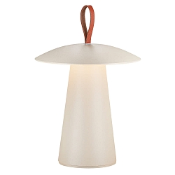L�mpara de mesa a pilas ARA TO-GO 2 IP54, color arenoso regulable