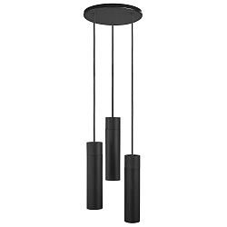 pendant luminaire TILO 3 flames, round GU10 IP20, black dimmable