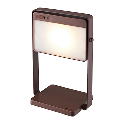 L�mpara solar recargable SAULIO ajustable, con asa, resistente al aire marino IP44, marr�n, mate regulable
