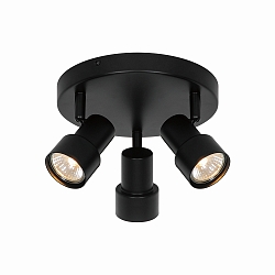 ceiling luminaire BOSTON 3 flames GU10 IP20, black dimmable