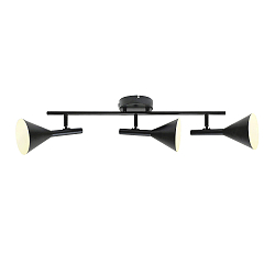 Luminaria de techo KELVIS de 3 llamas GU10 IP20, negro regulable