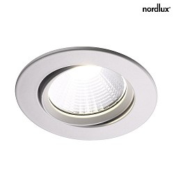 Nordlux LED Recessed Downlight FREMONT IP23,  8.5cm, 5.5W 2700K 345lm 36, swiveling 12, white