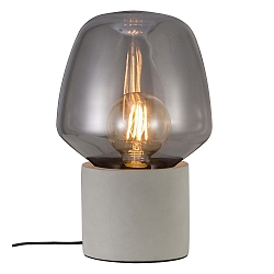 Table lamp CHRISTINA, E27, IP20, glass smoky, base gray