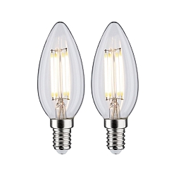 Filamento luminoso en forma de vela juego de 2 E14 4,8W 470lm 4000K 360° CRI >80 