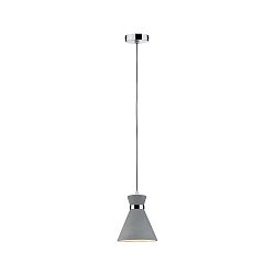 Luminaria colgante VERVE de 1 llama E27 IP44, cromo, gris regulable
