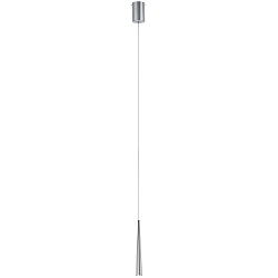 Luminaria colgante GUTTA LED de 1 llama, lang, aluminio cepillado