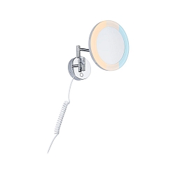 Espejo con iluminaci�n MASUA IP44 - 3X ZOOM 3 veces, redondo, con brazo flexible, CCT Switch, inclinable IP44 / IP20, cromo 