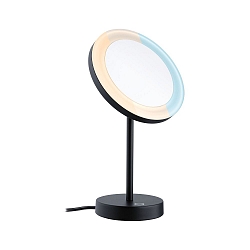 Espejo con iluminaci�n MASUA IP44 - 3X ZOOM 3 veces, redondo, CCT Switch, con enchufe, ajustable IP44 / IP20, negro mate 