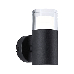 Luminaria de pared KAME SINGLE de 1 llama, cilíndrico, conmutable IP44, mate, negra señal 