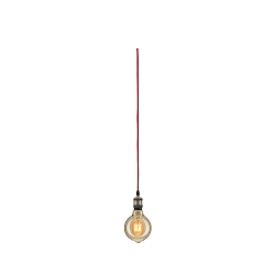 Luminaria colgante NEORDIC ELDAR con interruptor, con enchufe E27, n�quel cepillado, rojo regulable