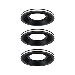 Luminaria empotrable SORMUS redondo, juego de 3 IP65, negro mate  3x 6,5W 560lm 3000K 100� 100� CRI >80