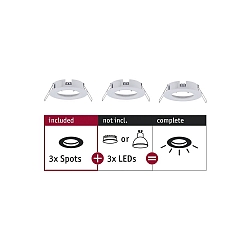 Luminaria empotrable CHOOSE r�gido, juego de 3 IP44, blanco mate regulable