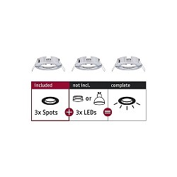 Luminaria empotrable CHOOSE r�gido, juego de 3 IP44, cromo regulable