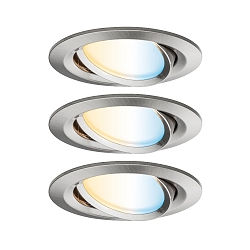 recessed luminaire NOVA PLUS COIN TW LED round, swivelling, set of 3, tunable white, ZigBee controllable IP23