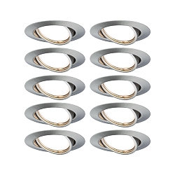 recessed luminaire BASE swivelling, set of 10 GU10 IP20, brushed iron dimmable CRI >80