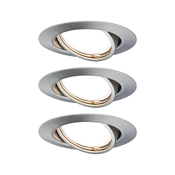 recessed luminaire BASE swivelling, set of 3, switchable GU10 IP20, brushed iron  15W 350lm 3000K 100� 100� CRI >80