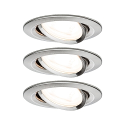 recessed luminaire NOVA LED round, swivelling, set of 3 GU10 IP23, brushed iron  19,5W 460lm 2700K 38� 38� CRI >80