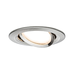 recessed luminaire NOVA COIN LED round, swivelling IP23, brushed iron  460lm 2700K 100� 100� CRI >80