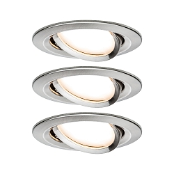 recessed luminaire NOVA COIN LED round, swivelling, set of 3 IP23, brushed iron  19,5W 460lm 2700K 100� 100� CRI >80