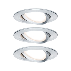 recessed luminaire NOVA COIN LED round, swivelling, set of 3 IP23, aluminium  19,5W 460lm 2700K 100� 100� CRI >80