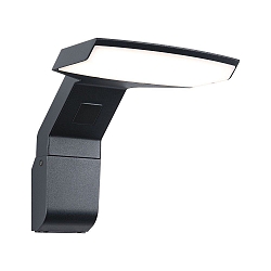 Luminaria de pared para exteriores ZERENA con sensor, resistente al aire marino IP44, antracita 