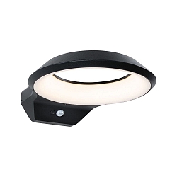Luminaria de pared para exteriores ANELA PIR con sensor, resistente al aire marino IP44, antracita 
