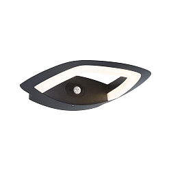 Luminaria de pared para exteriores ANELA PIR con sensor, resistente al aire marino IP44, antracita 