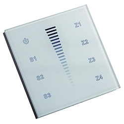 Panel de pantalla t�ctil 4 ZONES SINGLE COLOUR DMX TOUCH GLASS 4 canales, Salida de se�al de control DMX, blanco