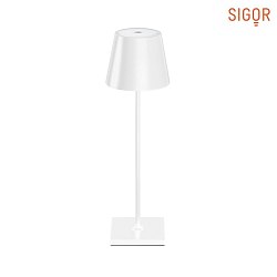 battery table lamp NUINDIE round, CCT Switch IP54, snow white dimmable
