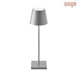 battery table lamp NUINDIE round, CCT Switch IP54, graphite grey dimmable