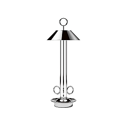 L�mpara de mesa a pilas NUDIDEROT con gancho, CCT Switch, con regulador t�ctil IP54, cromo regulable