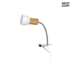 Lampe clip Desk Partner Flex métal Blanc pince plastique E14 40W livrée ss  ampoule Searchlight EU4122WH