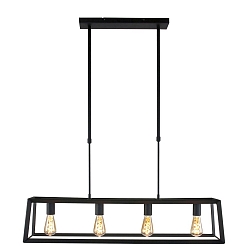 Mexlite Pendant luminaire BUCKLEY, 4 flames, black
