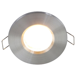 recessed luminaire PÉLITE SPOT round, rigid, with open cable GU10 IP44, steel brushed dimmable