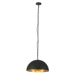 Luminaria colgante SEMICIRKEL de 1 llama, grande, semicircular E27 IP20, negro mate regulable
