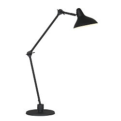Luminaria de mesa KASKET con interruptor, con brazo articulado, con enchufe E27 IP20, negro mate 
